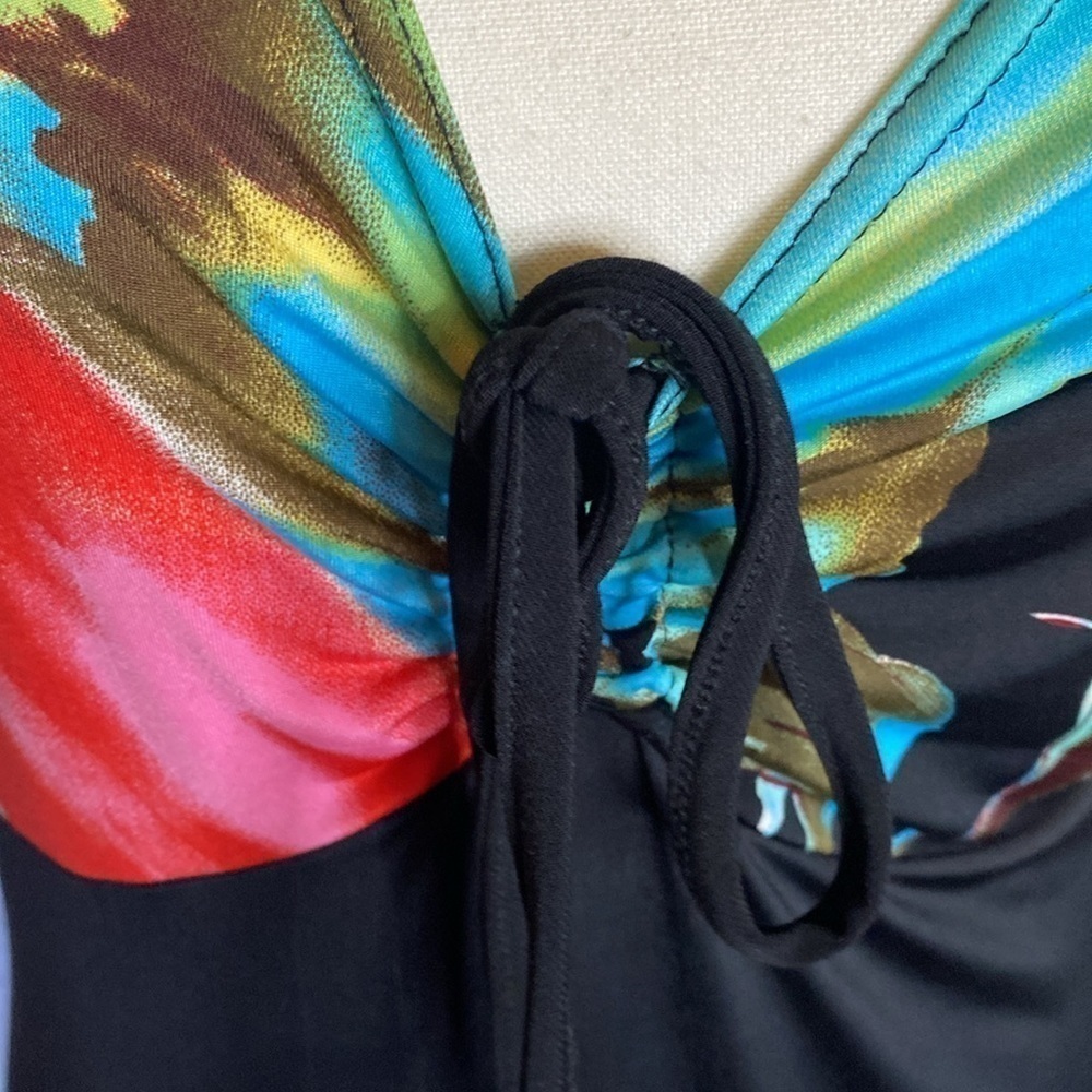 Artex Fashions Vintage Colourful Floral Fitted Maxi Dress Size M - Picture 13 of 15